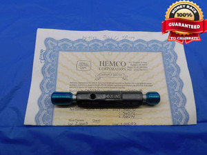 CERTIFIED .5940 20 UNS THREAD PLUG GAGE .594 GO NO GO P.D.'S = .5605 & .5660 - DW25237BE3
