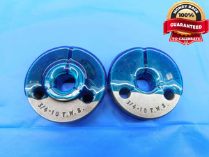 3/4 10 TWS MODIFIED WHITWORTH THREAD RING GAGES .75 GO NO GO PDS= .6910 & .6890 - DW25421RD