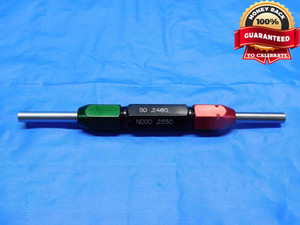 .2480 & .2550 CL Z PIN PLUG GAGE GO NO GO .2500 -.0020 1/4 6.299 mm .248 .255 - BS0319RD