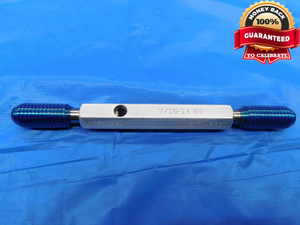7/16 14 NS SET THREAD PLUG GAGE .4375 GO NO GO P.D.'S = .3840 & .3820 CHECK - DW25701BI3