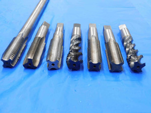 LOT OF 7 HSS 7/8 - 9 & 7/8 - 14 TAPS BOTTOMING PLUG SPIRAL POINT .875 NF NC - RB1980BT2