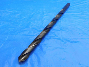15/16 O.D. BLACK OXIDE HSS EXTRA LENGTH TWIST DRILL BIT 13 1/4 LOC 19" OAL .9375