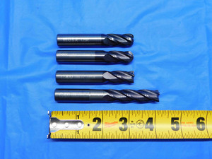 4 pcs 1/2 SOLID CARBIDE END MILLS SQUARE BALL NOSE & RADIUS LOC 1" & 2" .5 GARR  - BS0848AY3