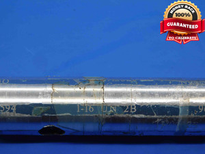1" 16 UN 2B VERMONT THREAD PLUG GAGE 1.0 1.00 GO NO GO P.D.'S = .9594 & .9659 - DW25828LVR