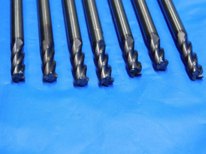 7pcs LOT 1/4" OD GARR REGROUND SOLID CARBIDE END MILLS 5/8" - 1" LOC .25 SHANK - BS0878AY3