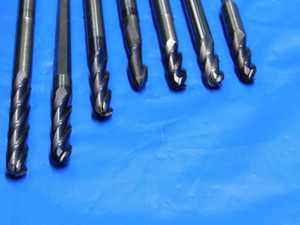 LOT OF 7pcs 1/4" OD SOLID CARBIDE BALL NOSE END MILLS LOC 7/8" - 1 1/4" LOC .25 - BS0880AY3