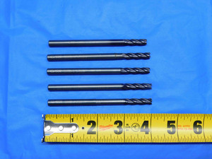 5pcs LOT OF 1/4" GARR REGROUND SOLID CARBIDE END MILLS 1" LOC 1/4 SHANK .25 - BS0862AY3