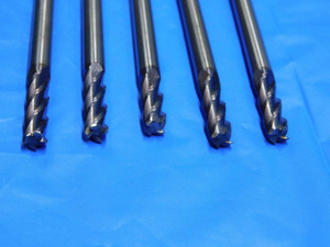 LOT OF 5 1/4" OD GARR REGROUND SOLID CARBIDE END MILLS 3/4 - 1" LOC .25 630RA - BS0865AY3