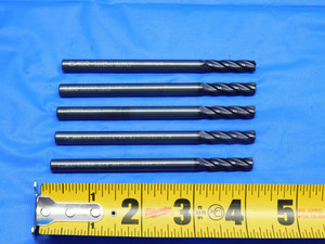 5pcs 1/4" GARR REGROUND SOLID CARBIDE BULL NOSE END MILLS 1" LOC 1/4 SHANK .25 - BS0868AY3