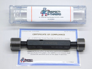 NEW 1/2 14 NPSM PIPE THREAD PLUG GAGE .5 .50 GO NO GO P.D.'S = .7784 & .7851 2B - DW25898LZ