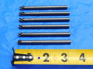 6pc LOT REGROUND 1/4 O.D. CARBIDE END MILLS CORNER RADIUS EXTRA LONG .25 GARR - RB2282AY3