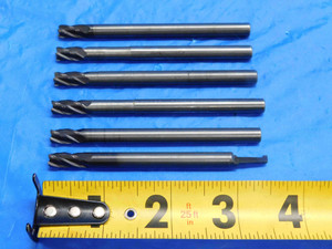 6pc LOT REGROUND 1/4 O.D. CARBIDE END MILLS CORNER RADIUS EXTRA LONG .25 GARR - RB2286AY3