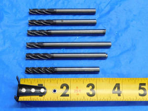 6pc LOT REGROUND 1/4 O.D. CARBIDE END MILLS CORNER RADIUS BULL NOSE .25 GARR - RB2287AY3
