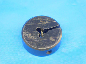 #4 - 40 NC HSS ADJUSTABLE ROUND THREAD DIE 1" O.D. MADE IN USA .112 1.0 UNC - BR1017LVR