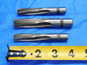 SET OF 3 HSS SQUARE END MILLS 1/2 & 5/8 OD 2 1/4 LOC 4 FLUTES .5 .625 TOOLING - RB2302CK2