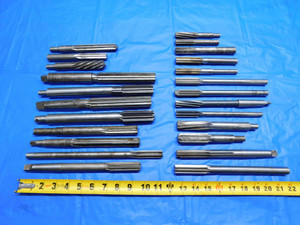 24pc LOT HSS REAMERS VARIOUS SIZES & STYLES STRAIGHT SHANK MORSE TAPER CHUCKING - BS0901AY3