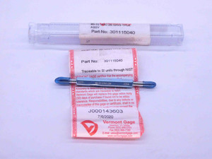 6 32 UNC 2B VERMONT THREAD PLUG GAGE #6 .138 GO NO GO P.D.'S = .1177 & .1214 - DW25917BH3