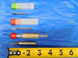 3pcs 1/8" O.D. 5/16" LOC CARBIDE END MILLS 3-4 FLUTES .125 1 1/2 - 2 1/4 SHANKS - BS1131AG3