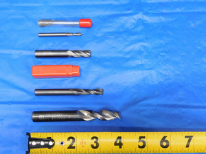4pcs 5/32" - 31/64" OD 1/2" - 1 3/4" LOC HSS SQUARE END MILLS 2-4 FLUTES - BS1132AG3