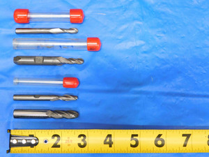 4pcs 1/4" -11/32" O.D. BALL NOSE & SQUARE SOLID CARBIDE END MILLS 3/4" & 1" LOC - BS1136AG3