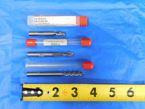 LOT OF 3 1/4" O.D. SQUARE & BULL NOSE SOLID CARBIDE END MILLS LOC 1/2"-1" GARR - BS1125AG3