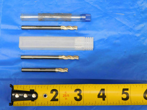 3pcs HELICAL 1/4 O.D. 1/4"-3/4" LOC OAL CARBIDE END MILL 1/4" SHANK 3 FLUTE .25 - BS1127AG3