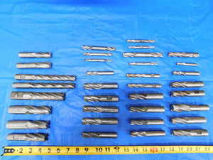 35pc LOT HSS END MILLS SIZES FROM 1/4" - 1" SQUARE RADIUS ROUGHING DOUBLE ENDED - BS1208CT2