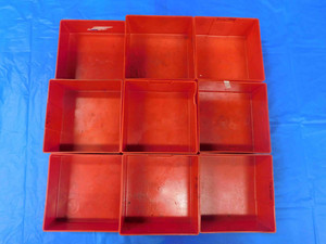 9PCS LARGE SQUARE PLASTIC DRAWER DIVIDER PANS BINS SMALL TOOLS ORGANIZER