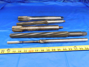 5pc LOT LARGE HSS REAMERS SIZES RANGE FROM 1/2 TO 1 1/2 EXPANSION TAPER CHUCKING