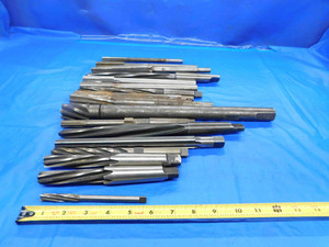 17PCS LOT HSS REAMERS VARIOUS SIZES FROM 3/8 - 1 1/8 CHUCKING HAND TAPER BRIDGE