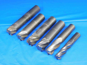 LOT OF 6 CARBIDE SQUARE, ROUGHING CENTER CUTTING END MILLS 3/4, 5/8 AND 1/2 DIA. - BR1881BC2