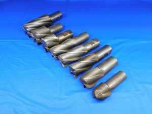 LOT OF 8 HSS END MILLS 1 1/2 - 2" CUTTING DIA SQUARE BALL NOSE CORNER RADIUS - BR1922BY2