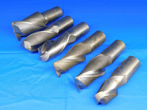 LOT OF 6 HSS 2 FLUTE SQUARE / BULL NOSE END MILLS 1 1/4, 1 1/2 & 2" CUTTING DIA - BR1919BY2
