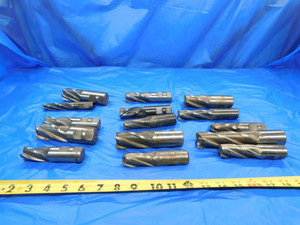 15 PC. LOT HSS END MILLS SIZES RANGING FROM 3/4 TO 1 1/4 SQUARE BALL NOSE RADIUS - CB0554LVR