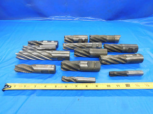 13PCS HSS ROUGHING END MILLS VARIOUS SIZES FROM 5/8 - 1 7/32 ROUGHER TOOLING - BT0969BY2