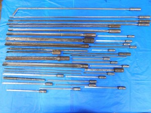 LOT OF 36 GUN DRILLS VARIOUS STYLES & SIZES SOME CARBIED TIPPED & COOLANT THRU