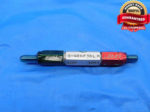 6 40 NF 3B LEFT HAND THREAD PLUG GAGE #6 .138 GO NO GO PD'S = .1218 & .1243 UNF - DW26455RD
