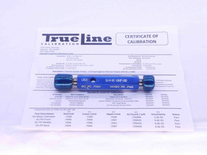 CERTIFIED 3/4 16 UNF 3B THREAD PLUG GAGE .75 GO NO GO P.D.'S = .7094 & .7143 - DW26473TLC