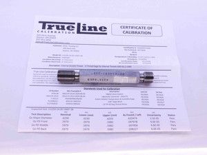 CERTIFIED 5/8 24 UNEF 2B THREAD PLUG GAGE .625 GO NO GO P.D.'S = .5979 & .6031 - DW26477TLC
