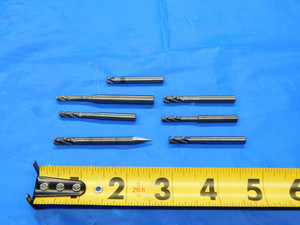 7 PC. LOT OF CARBIDE REGROUND END MILLS 5/32 - 3/16 O.D. MODIFIED SHANKS .1875 - CB1042AY3