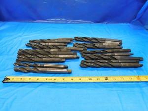 LOT OF 19 TWIST DRILL BITS HSS MORSE TAPER #2 SHANKS SIZES UP TO 23/32 - BT1777BI3