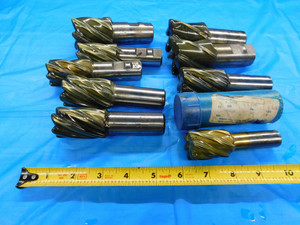 LOT OF 9 HSS SQUARE / CORNER RADIUS END MILLS VARIOUS SIZES UP TO 1 3/4" 1.75 - BT1788BS3