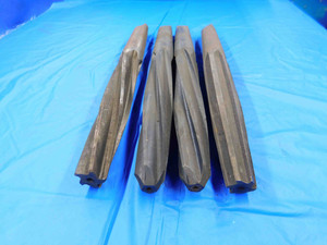 LOT OF 4 BRIDGE REAMERS HSS VARIOUS SIZES AROUND 1" W. MORSE TAPER #4 SHANKS MT4 - BT1850BN3