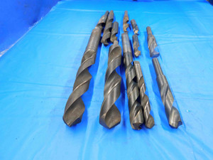 LOT OF 12 HSS TWIST DRILL BITS VARIOUS SIZES UP TO 1 1/16" SOME REDUCED SHANKS - BT1943BN3