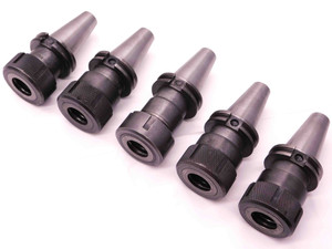 5pc LOT OF CAT40 TG100 COLLET CHUCK TOOL HOLDERS 3-4" PROJECTIONS TG 100 ROUND - BT2323LVR