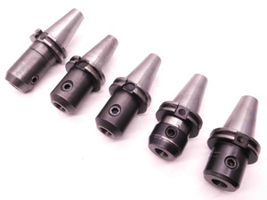 5pc LOT OF CAT40 3/4 I.D. SOLID END MILL TOOL HOLDERS .75 UP TO 3 3/4" PROJ. - BT2325LVR