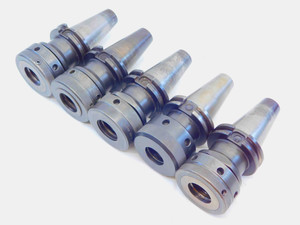 5pc LOT OF CAT40 TG100 COLLET CHUCK TOOL HOLDER 3" PROJECTION ROUND NUT TG 100 - BT2322LVR