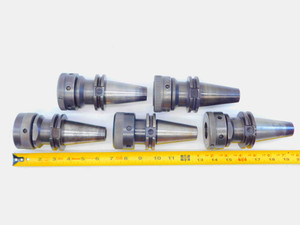 5pc LOT OF CAT40 TG100 COLLET CHUCK TOOL HOLDER 3" PROJECTION ROUND NUT TG 100 - BT2322LVR