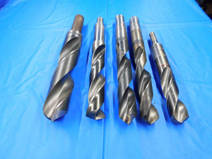 LOT OF 5 HSS TWIST DRILL BITS SIZES UP TO 1 1/2" REDUCED SHANKS UP TO .990 DIA. - BT2357BR3