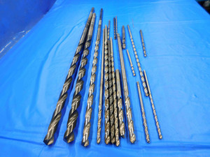 LOT OF HSS EXTRA LENGTH / AIRCRAFT TWIST DRILL BITS VARIOUS SIZES UP TO 39/64